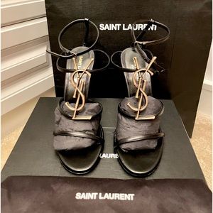 Brand new YSL heels with gold logo. Comes with box label,  n dust bag. Size 37